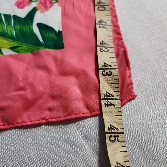 Victoria's Secret Green Pink Tropical Foliage Print Scarf Cover Up - Picture 12 of 14